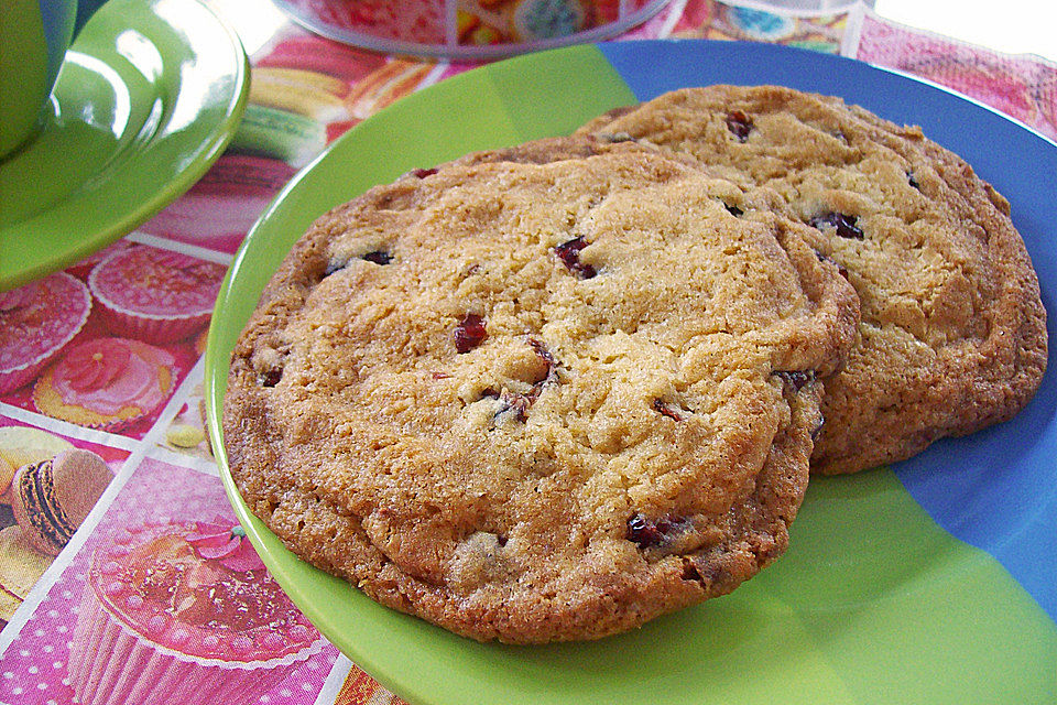 Cookies mit Cranberries und weißer Schokolade
