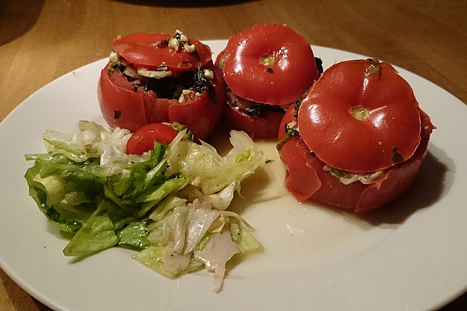 Frischkäse-Spinat-Tomaten