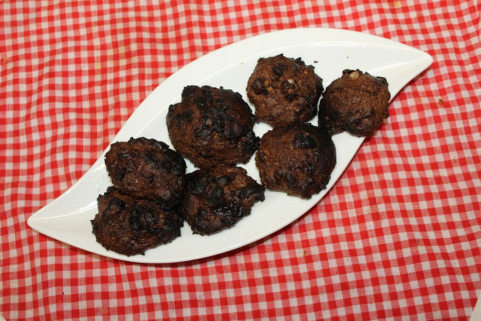 American Chocolate Cookies mit Nougat und Nüssen