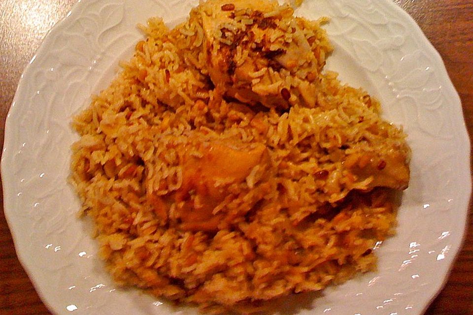 Indisches Chicken Biryani
